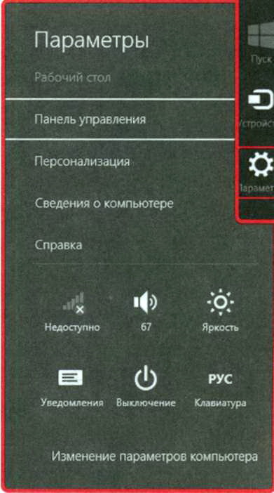 Параметры завершения работы Windows 8
