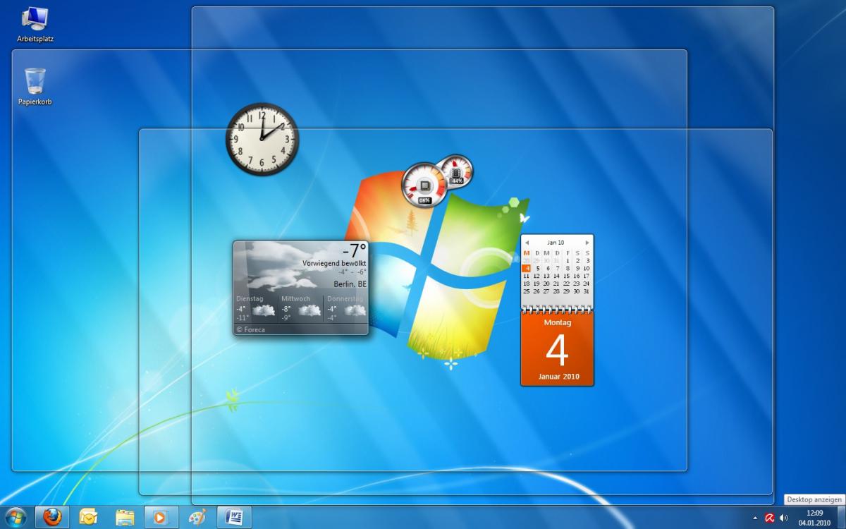 Aero Peek Windows 7