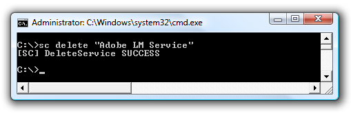 Удаление службы из командной строки