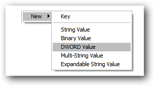 Создание значения DWORD